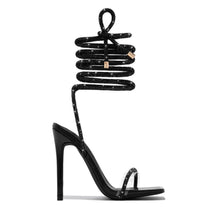 Load image into Gallery viewer, Strappy Sandals Square Toe Stiletto High Heel Shoes Fashion Summer Pumps
